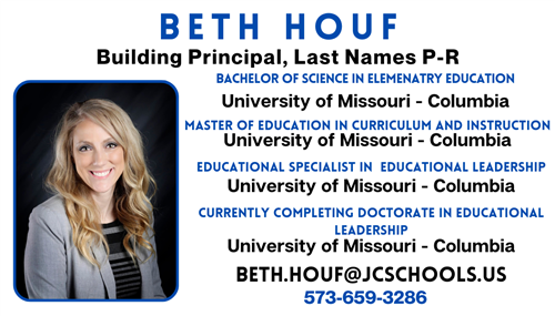 Beth Houf, Building Principal, Last Names P-R